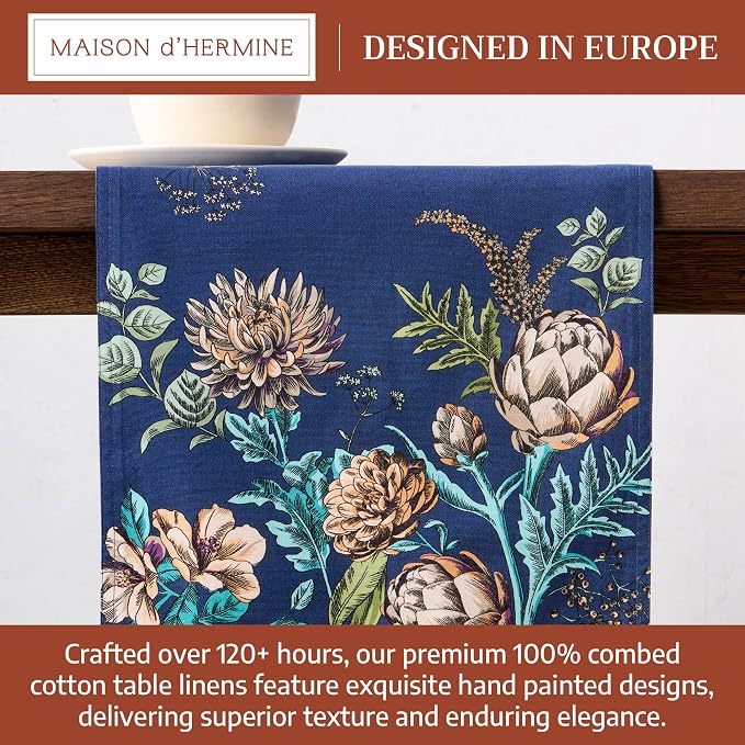 Maison d' Hermine Table Runner 100% Combed Cotton 14.5"x72" | Table Runners 72 - Image 3