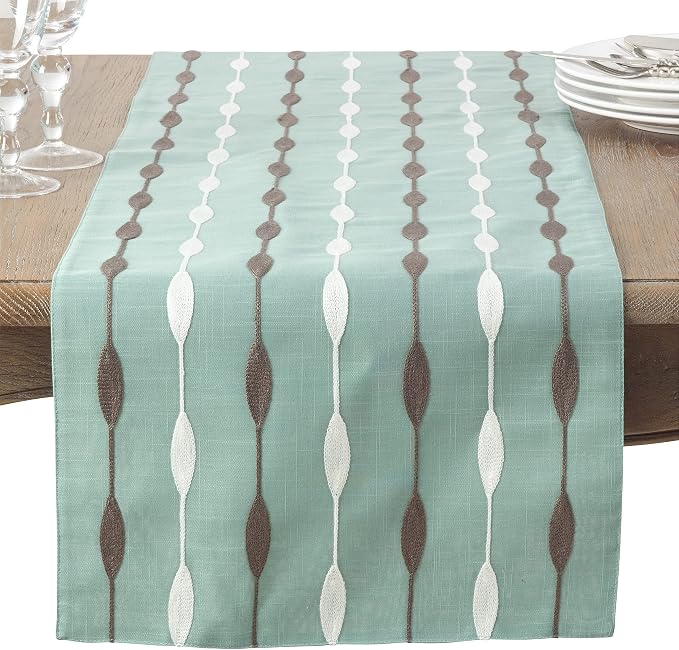 Saro Lifestyle Modern Embroidered Design Table Runner by SaroLifestyle