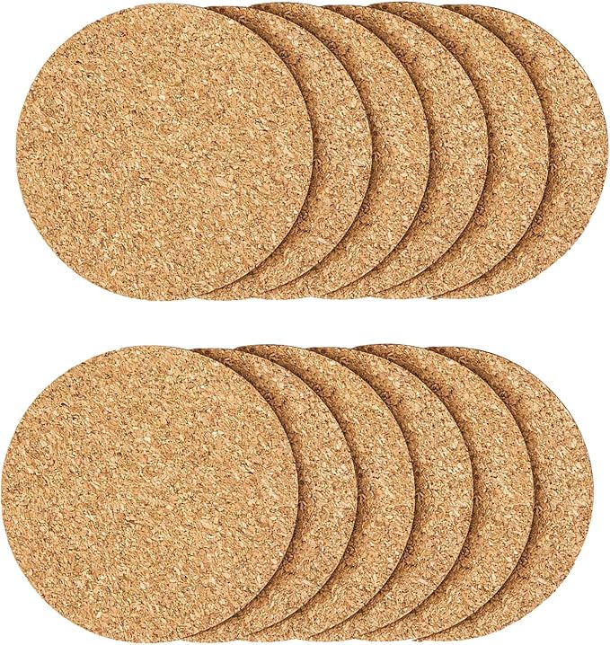 12 Pcs Cork Coasters, Reuse Cork Coaster by HUAOAO