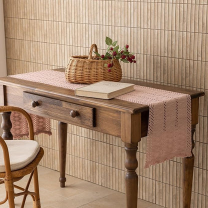 Keketoarrange Boho Macrame Table Runner 12x72 Inch | Woven Burlap Rustic Runner - Image 6