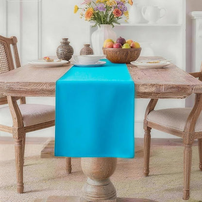 MEANMOY Teal Table Runner 36 Inches Long Waterproof Table Runners | Washable by MEANMOY
