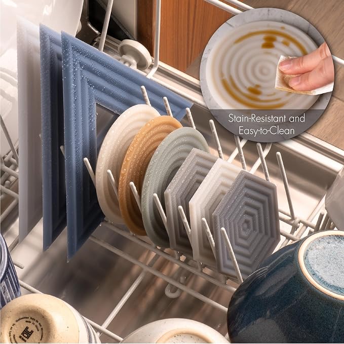 LINE+ARC Silicone Coasters feat. in NYT WireCutter (Winter Salad XL, 6 Pack | - Image 9