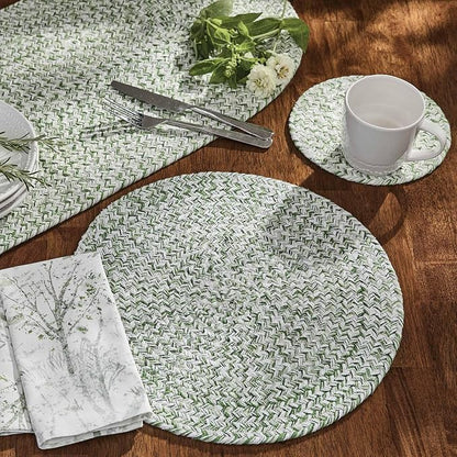 Park Designs Spice Bin Table Runner 60" x 14", Mint Braided | Cotton | Braided - Image 2