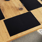 Encasa XO Dining Placemat Set of 6 | Solid Black Color | Fine Ribbed Cotton Table mat | Size 19x13 in | Machine Washable