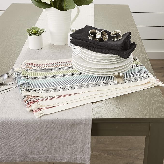 DII Variegated Tabletop Collection, Placemat Set3x19, Mediterranean, 6 Piece - Image 7