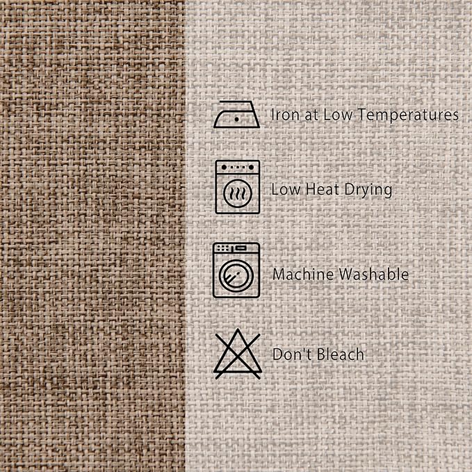 Hiasan 2 Pack Faux Linen Rectangle Tablecloth - Wrinkle and Stain Resistant Washable Table Cloth for Kitchen Dining Room Holiday Table Cover for Party Dinner, Khaki, 60 x 102 Inch