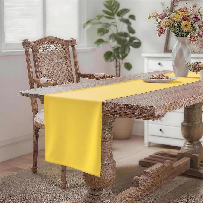 MEANMOY Yellow Table Runner 72 Inches Long Waterproof Table Runners | Washable - Image 2