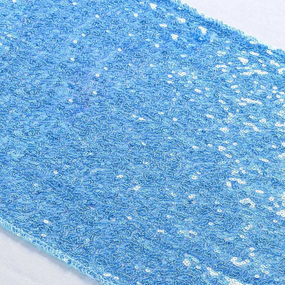 ShiDianYi Baby Blue Sequin Table Runner by ShiDianYi