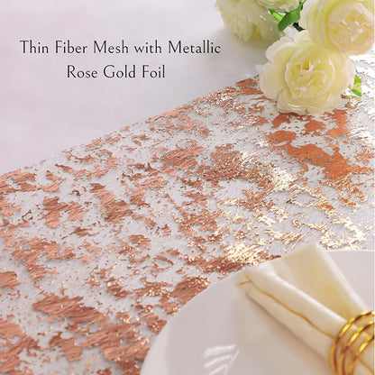 Snowkingdom Rose Gold Table Runner 11 Inch x 100 Feet Glitter Sequin Metallic - Image 3