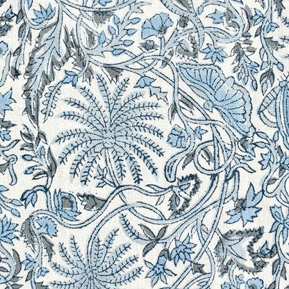 ATOSII Butterfly Blue 100% Cotton Rectangle Summer Tablecloth, Handblock Floral Print Linen Table Cloth for Kitchen Dining I Parties, Weddings, Outdoors, Decor 60 X 108 Inches, 8 Seater