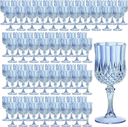 7OZ Plastic Wine Glasses, Reusable Vintage Goblets Unbreakable Drinking Glasses by Unknown