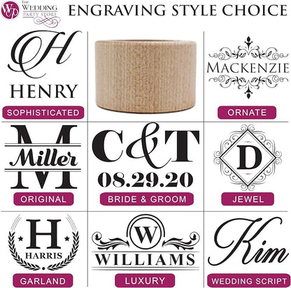 The Wedding Party Store Custom Personalized Wood Napkin Rings - Image 6