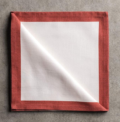 Maison d' Hermine Cloth Napkins Set of 4 100% Cotton for Thanksgiving Christmas Decorations Everyday Reusable Square Fall Napkins Cloth Washable Dinner Party (Holy Jouy - Red, 20"x20")