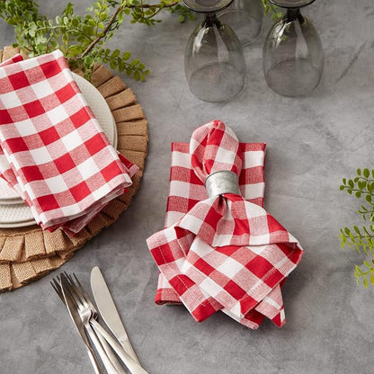 DII Checkered Tabletop Collection 100% Cotton, Machine Washable, Napkin Set - Image 5