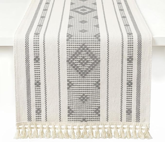 Table Runner, 13.8 x 72 Inch, Thick Jacquard Woven | Stain & Wrinkle Resistant by GleeNflux