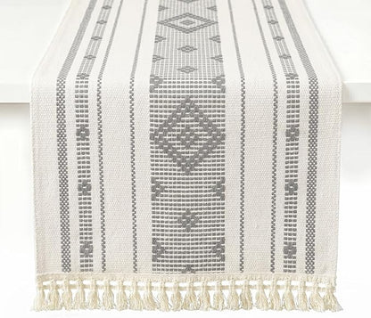 Table Runner, 13.8 x 72 Inch, Thick Jacquard Woven | Stain & Wrinkle Resistant by GleeNflux