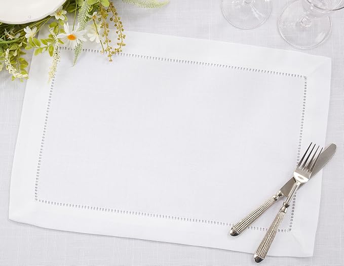 SARO LIFESTYLE Placemat with Hemstitched Borde - Image 4