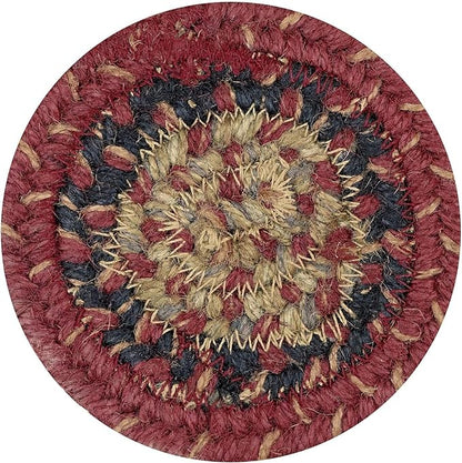 Homespice Highland Jute Braided Trivets for Table,Warm Country and Cabin Decor, Set of 3, Multicolor 8" Round Heat Resistant Mats - Rich Colors, Easy to Clean, Durable and Protects Furniture