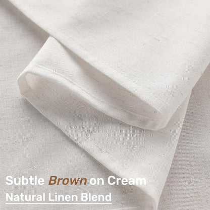 Cream Extra Long Table Cloth Linen Tablecloths for Rectangle Tables 12-14 Seater Wrinkle Resistant Washable Tablecloth 12ft Dining Room Table Cover Farmhouse Neutral Boho Style 60x144 Inch