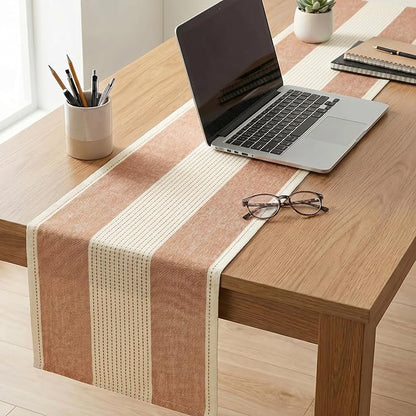 Artoid Mode Caramel Farmhouse Rustic Fall Table Runner, Seasonal Macrame Fabric - Image 4