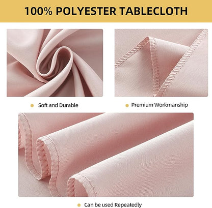2-Pack 60x84 inch Dusty Pink Table Cloths, Solid Stain and Wrinkle Resistant Oblong Tablecloth, Premium Plain Weave Polyester Fabric Rectangle Table Linen Covers for Hotel, Banquet