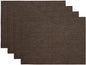 Solino Home Linen Placemats Set of 4-100% Pure Linen Chambray Brown Cloth Placemats 14 x 19 Inch - Athena