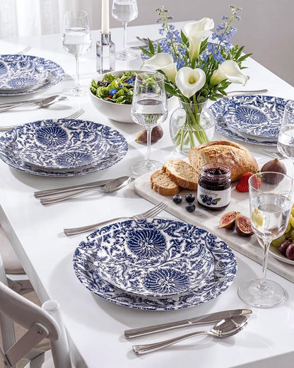 Blue Plastic Plates, Floral Disposable Plates, anniversaries, or holidays. - Image 9