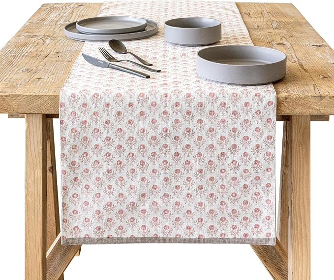 Over&Back 18x90 Hand-Blocked Printed Cotton Table Runner by overback