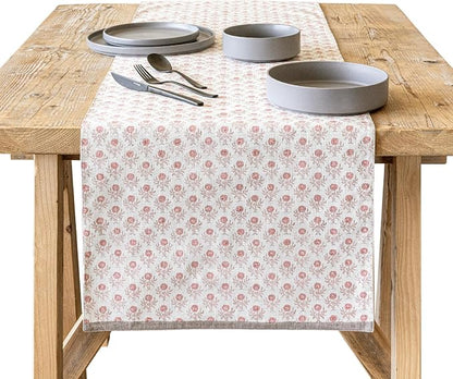 Over&Back 18x90 Hand-Blocked Printed Cotton Table Runner by overback