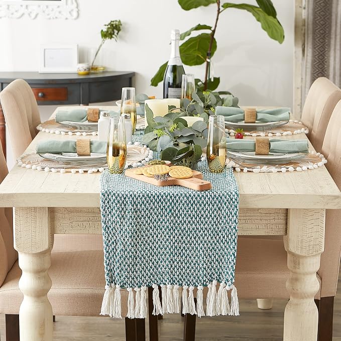 DII Woven Basics Collection 100% Cotton Knit Table Runner - Image 3