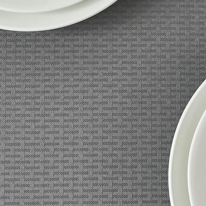 maxmill Rectangle Tablecloth Weaved Texture Design Water Resistant Spill-Proof Soft Washable Table Cloth for Dining Room Decoration, Banquet Parties Event Holiday Dinner, 52 x 84 Inch Charcoal Gray
