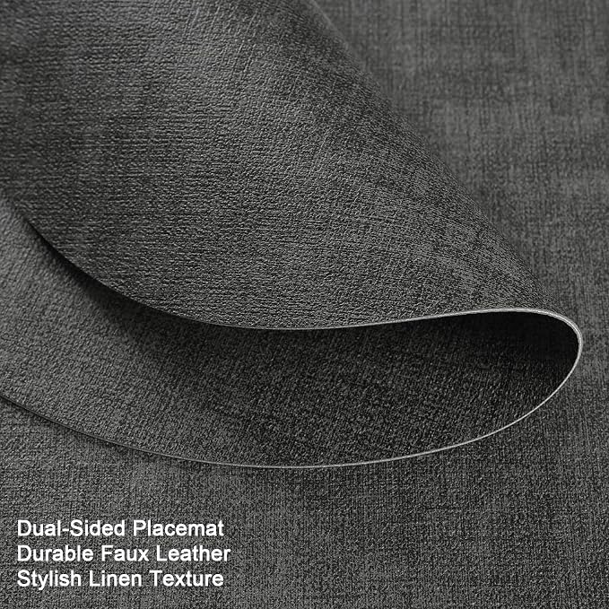Faux Leather Placemats Set of 4, Dual Sided - Image 2