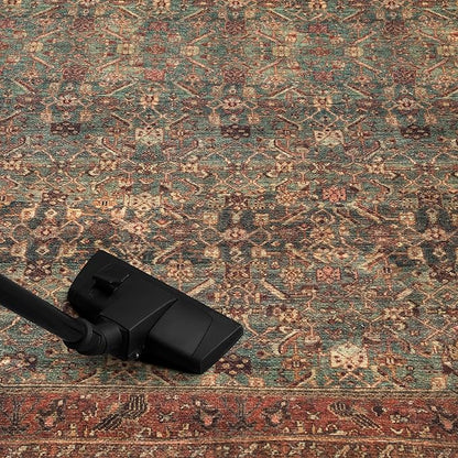 Keen Home Design 8x10 Rug - Machine Washable Area Rug with Non-Slip Backing, Ideal for Living Room, Dining Room, Bedroom - Vintage, Easy Clean, Durable, Low Pile Rug - (8' x 10')