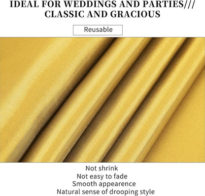 10-Pack Gold 12 x 108 inches Long Premium Satin Table Runner | Wedding - Image 5