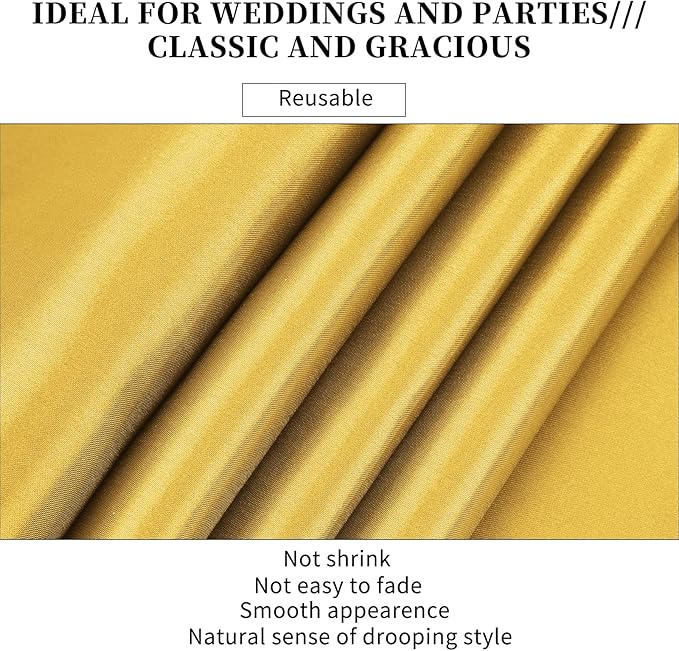 15-Pack Gold 12 x 108 inches Long Premium Satin Table Runner | Wedding - Image 4