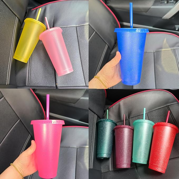 Suertestarry Tumbler with Straw and Lid, Water Bottle Iced Coffee Travel Mug Cup - Image 3