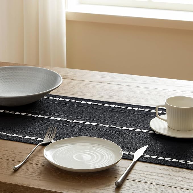 Hemstitched Farmhouse Table Runner, Cotton Linen Table Runners 108 Inches Long - Image 5