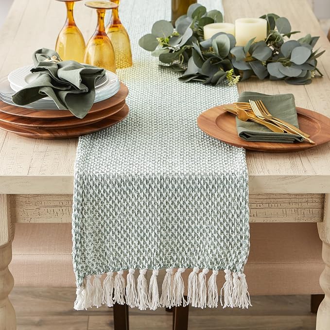 DII Woven Basics Collection 100% Cotton Knit Table Runner - Image 4