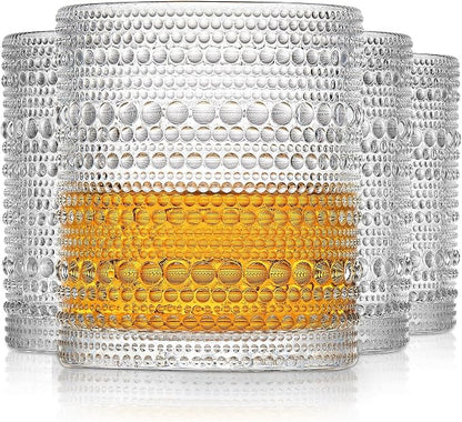 OPAYLY hobnail Drinking Glasses Old Fashion Glass 10oZ rocks glasses Set of 4 by OPAYLY