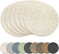 13" Round Placemats Set of 6, Reversible Faux Leather Heat Resistant Table Mats, 100% Waterproof Oilproof Wipeable Table Protective Placemats for Vinyl, Washable for Indoor & Outdoor Use (6, Beige)