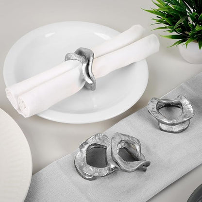 Modern Aluminum Napkin Rings Set of 8, Lightweight Metal Table Decor, - Image 3