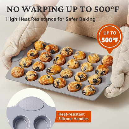 BRONYPRO 24-Cup Non Toxic Nonstick Ceramic Mini Muffin Pan & Cupcake Tin - Image 8