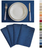 Demetex Cloth Table Placemats Heat Resistant Linen Place Mats Set of 4 Navy Blue Stains Resistant Plate Mats for Dinner Party Banquet, Indigo