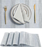Leetaltree LightSteel Blue Placemats Set of 4 - Heat Resistant Non-Slip Place mats for Dining Table, Washable Durable PVC Vinyl Woven Table Mats（LightSteel Blue, 4）