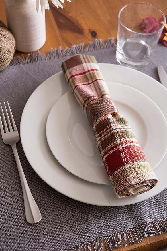 DII Everyday Collection, Fringed Solid Tabletop, Placemat Set, 6 Piece - Image 5