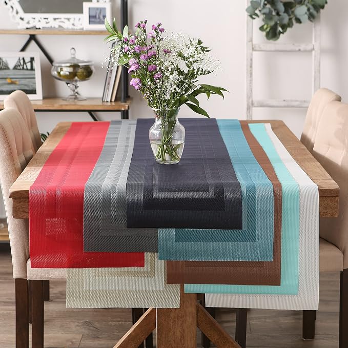 DII PVC Tabletop Collection Woven Indoor/Outdoor, Table Runner - Image 6