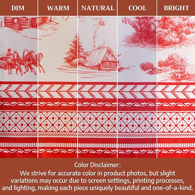 Maison d' Hermine Table Cloth Rectangle Table 100% Cotton 70 x 140 Inches Fall Tablecloth Reusable Everyday Use for Thanksgiving Christmas Decorations Dining Farmhouse Party (Winter Jouy)