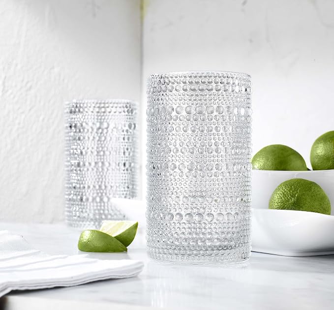 Glaver's Hobnail Drinking Glasses, 15 Oz. Cocktail Drinking Glassware Set - Image 6