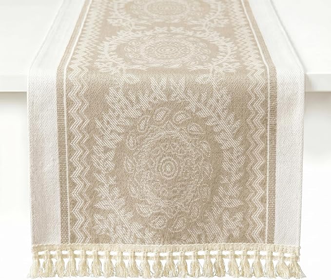 Table Runner, 13.8 x 72 Inch, Jacquard Woven by GleeNflux