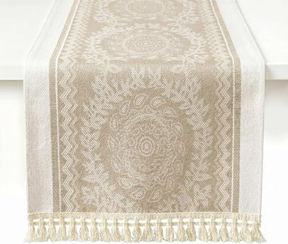 Table Runner, 13.8 x 72 Inch, Jacquard Woven by GleeNflux